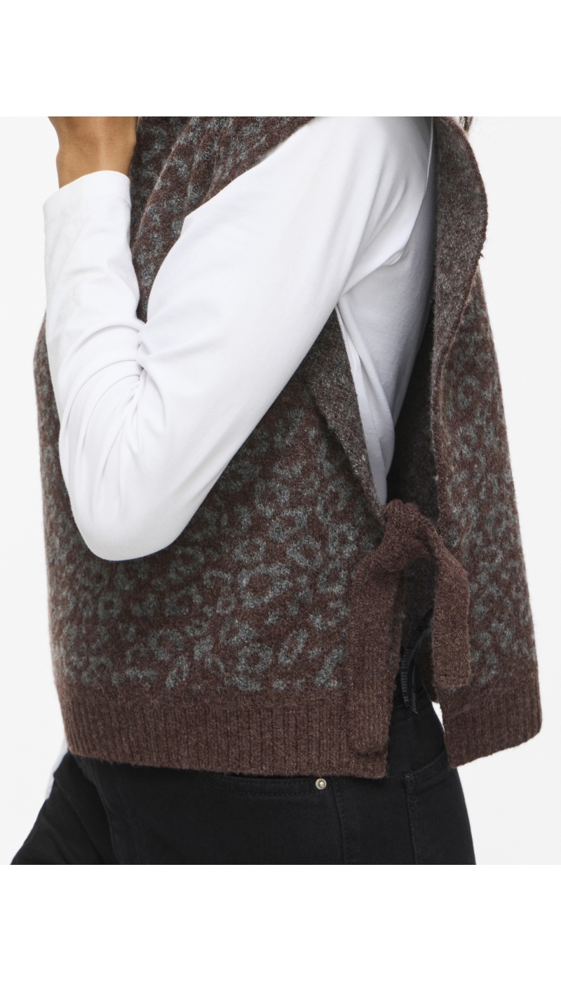 Poncho Léopard Coffee Bean VILEOLINE VILA - 3 | TOP
